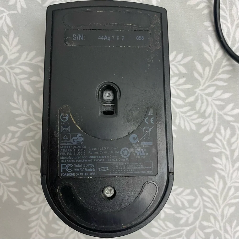 Set of 2 Black Wired Mouse - Lenovo and Dell - USB mouse